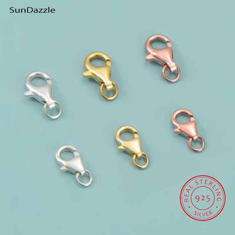Lobster Clasp Silver - 2 stücke Echte Reine Solide 925