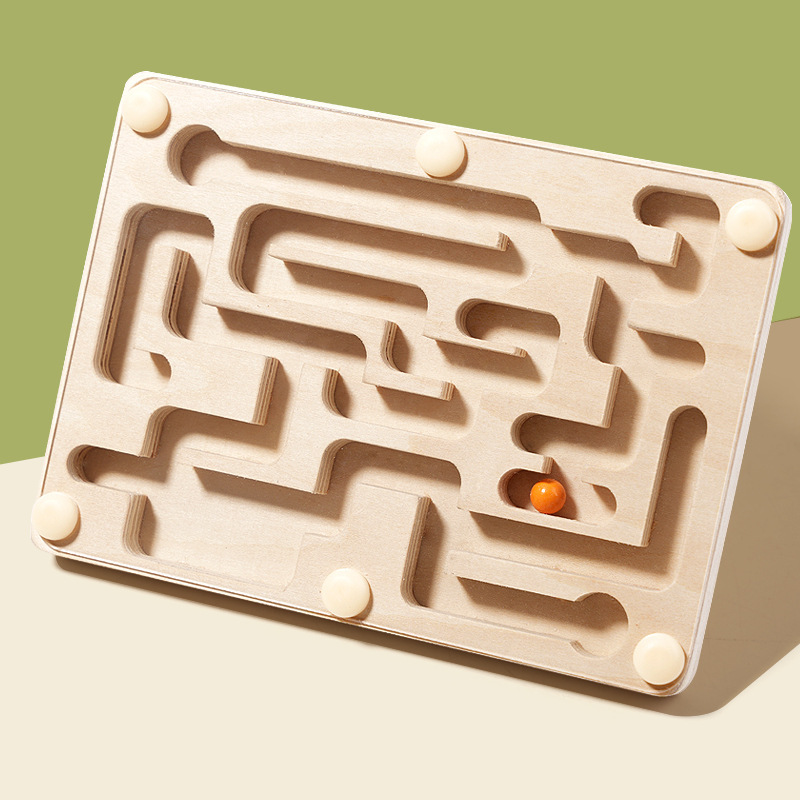 Jewelry Making Board - Kleines Holz-Labyrinth mit Balance-Perlen, Balancierbrettspiel, Fokus-Trainingsspielzeug
