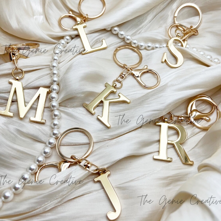 Lobster Clasp Silver - Edelstahl 3D Initialen-Schlüsselanhänger in 4 Farben: