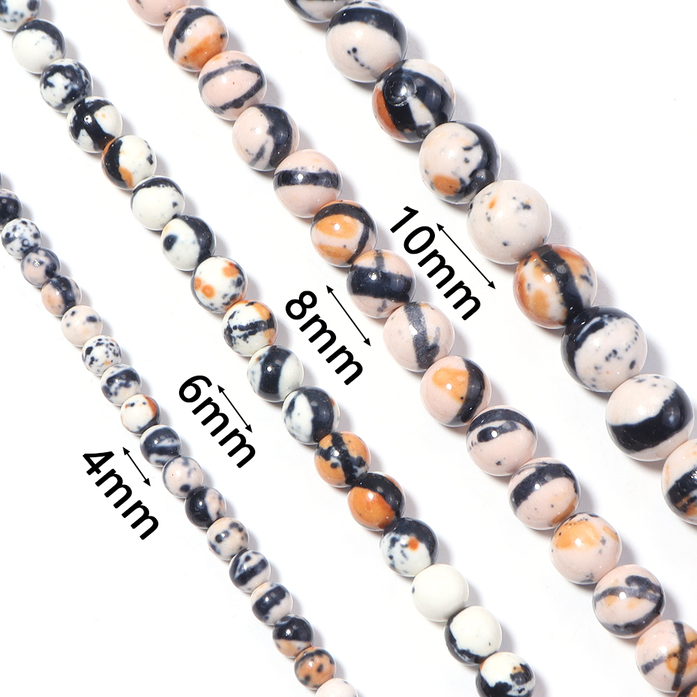 4 6 8 10 mm orange, weiß, schw – Jewelry Making Gemstones Bewertung und Preis